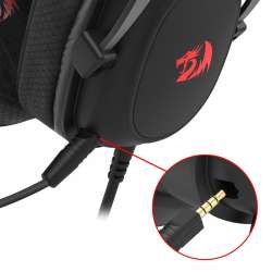 Геймърски стерео слушалки с подвижен микрофон и RGB осветление Redragon Zeus Lite H510-LT