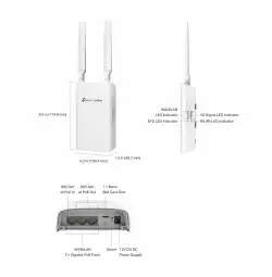 Гигабитен външен/вътрешен TP-Link Omada ER703WP-4G-Outdoor Gateway 4G+ Cat6 AX3000 Wi-Fi 6