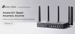 Гигабитен VPN рутер TP-Link Omada 4G+ Cat6 ER706W-4G AX3000