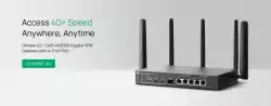 Гигабитен VPN рутер TP-Link Omada 4G+ Cat6 ER706WP-4G AX3000 4-портов PoE+