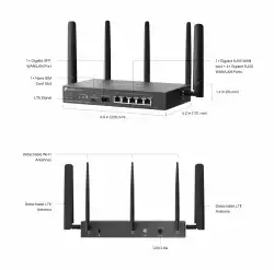 Гигабитен VPN рутер TP-Link Omada 4G+ Cat6 ER706W-4G AX3000                          
