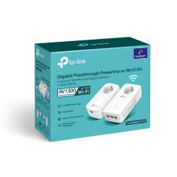 Гигабитов Powerline комплект с Wi-Fi ac и вграден електрически контакт TP-Link TL-WPA8631P KIT AV1300