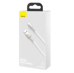 Кабел Baseus Cafule Metal Series USB-A към Lightning, 1м CALJK-A02 - бял