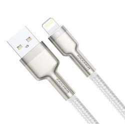 Кабел Baseus Cafule Metal Series USB-A към Lightning, 1м CALJK-A02 - бял