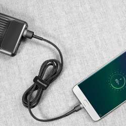 Кабел Baseus Cafule USB-A към Micro USB QC3.0 2.4A 1м CAMKLF-BG1 - черен/сив