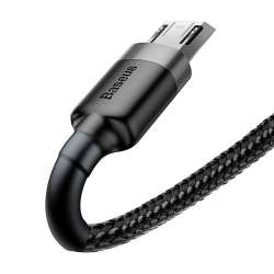 Кабел Baseus Cafule USB-A към Micro USB QC3.0 2.4A 1м CAMKLF-BG1 - черен/сив