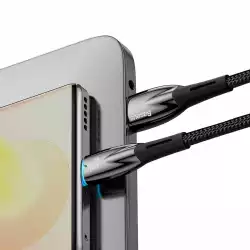 Кабел Baseus Glimmer Series USB-A - USB-C 100W 480Mbps 1м CADH00401 - черен