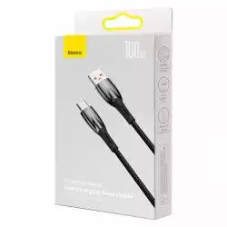 Кабел Baseus Glimmer Series USB-A - USB-C 100W 480Mbps 1м CADH00401 - черен