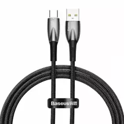 Кабел Baseus Glimmer Series USB-A - USB-C 100W 480Mbps 1м CADH00401 - черен