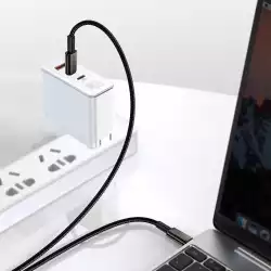 Кабел Baseus Tungsten Gold USB Type-C към USB Type-C, 1м, черен                          