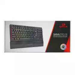 Кабелна и безжична Bluetooth механична геймърска клавиатура Redragon Shiva Pro K515RGB-PRO с RGB осветление - черна
