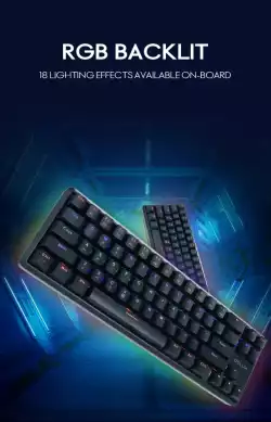 Клавиатура Delux KM32 механична геймърска USB Type-C/Bluetooth v5.0 Rainbow RGB LED                          