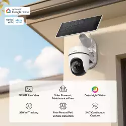 Комплект охранителна камера със слънчев панел, Pan/Tilt TP-Link Tapo C630 KIT