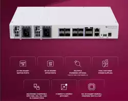 Комутатор MikroTik CRS510-8XS-2XQ-IN 2x 100 Gigabit QSFP28 порта, 8x 25 Gigabit SFP28 порта