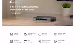 Комутатор TP-Link LS106LP 6-портов 10/100 Mbps с 4-портов PoE+