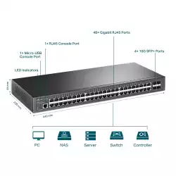 Комутатор TP-Link TL-SG3452X JetStream управляем с 48-Gigabit порта и 4SFP+ порта                          