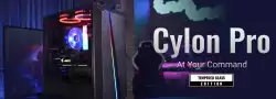 Кутия за настолен компютър Aerocool Cylon Pro RGB прозрачен панел от закалено стъкло CYLON-PRO-G-BK-V2 - черна                          
