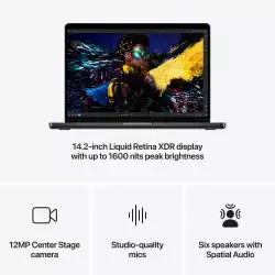 Лаптоп Apple MBP 14: SPACE BLACK/M4 Pro 12C/16C GPU/24GB/512G-ZEE
