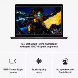 Лаптоп Apple MBP 16: SPACE BLACK/M4 Pro 14C/20C GPU/24GB/512G-ZEE