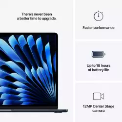 Лаптоп Лаптоп Apple MBA 15.3: MIDNIGHT/M4 10C CPU/10C GPU/24GB/512GB-ZEE