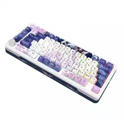 Механична Bluetooth и безжична геймърска клавиатура Redragon Cyrus Pro Anime K681ACG-RGB-PRO с RGB осветление - бяла