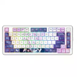 Механична Bluetooth и безжична геймърска клавиатура Redragon Cyrus Pro Anime K681ACG-RGB-PRO с RGB осветление - бяла