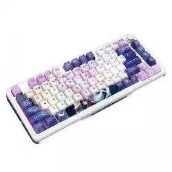 Механична Bluetooth и безжична геймърска клавиатура Redragon Cyrus Pro Anime K681ACG-RGB-PRO с RGB осветление - бяла