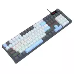 Механична геймърска клавиатура Redragon Caesura K718GB-R, Rainbow осветление, червени суичове - черна с тъмносиньо