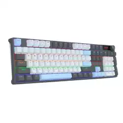 Механична геймърска клавиатура Redragon Caesura K718GB-R, Rainbow осветление, червени суичове - черна с тъмносиньо
