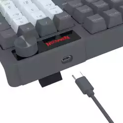 Механична геймърска клавиатура Redragon Caesura K718GB-R, Rainbow осветление, червени суичове - черна с тъмносиньо