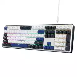 Механична геймърска клавиатура Redragon Wyvern K689WBB-RGB с RGB  подсветка - бяло/синьо