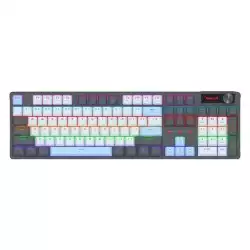 Механична геймърска клавиатура Redragon Caesura K718GB-R, Rainbow осветление, червени суичове - черна с тъмносиньо
