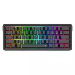 Механична геймърска клавиатура Redragon Ironguard K722-RGB RGB осветление сиви суичове - черна