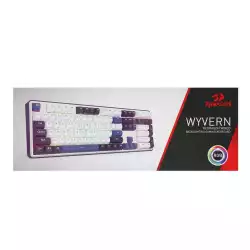 Механична геймърска клавиатура Redragon Wyvern K689WBB-RGB с RGB  подсветка - бяло/синьо