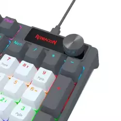 Механична геймърска клавиатура Redragon Caesura K718GB-R, Rainbow осветление, червени суичове - черна с тъмносиньо