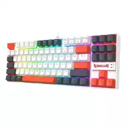 Механична геймърска клавиатура Redragon Kumara K552WLR-RGB – бяла със сиво и оранжево RGB осветление