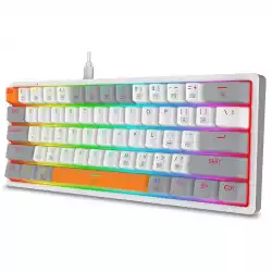 Механична RGB геймърска клавиатура Redragon Akali K642WGO-RGB - сива