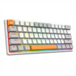 Механична RGB геймърска клавиатура Redragon Akali K642WGO-RGB - сива