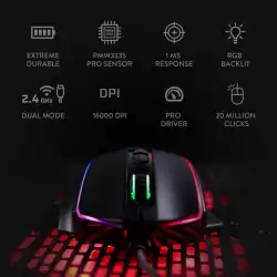 Мишка Redragon Vampire Elite кабелна/безжична RGB геймърска M686RGB-BK