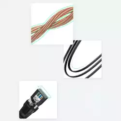 Мрежов кабел UGREEN NW134 10980 Cat 8 U/FTP 1 м, плосък -  черен                          