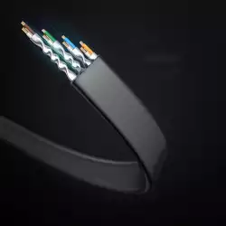 Мрежов кабел UGREEN NW134 10980 Cat 8 U/FTP 1 м, плосък -  черен