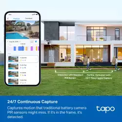 Охранителна камера с батерии и вграден соларен панел TP-Link Tapo C465