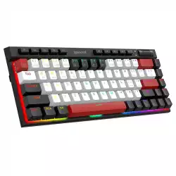RGB  Bluetooth безжична клавиатура Redragon Magic-Wand Mini PRO бели/черни/червени клавиши и Red Switch, механична - черна