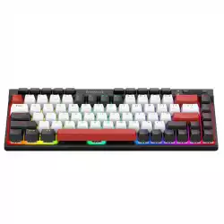 RGB  Bluetooth безжична клавиатура Redragon Magic-Wand Mini PRO бели/черни/червени клавиши и Red Switch, механична - черна