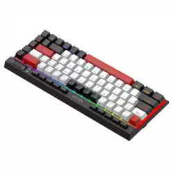 RGB  Bluetooth безжична клавиатура Redragon Magic-Wand Mini PRO бели/черни/червени клавиши и Red Switch, механична - черна