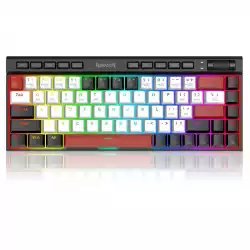 RGB  Bluetooth безжична клавиатура Redragon Magic-Wand Mini PRO бели/черни/червени клавиши и Red Switch, механична - черна