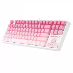 RGB гейминг клавиатура Redragon Cass K645W-GP-RGB_BR Brown Switch - бял/розов