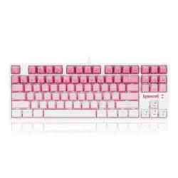 RGB гейминг клавиатура Redragon Cass K645W-GP-RGB_BR Brown Switch - бял/розов