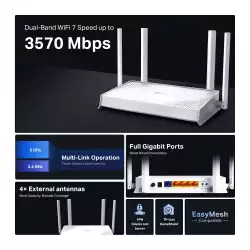 Рутер Wi-Fi 7 TP-Link Archer BE220W BE7200 2-лентов