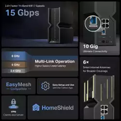 Рутер Wi-Fi 7 TP-Link Archer BE700 BE15000 3-лентов